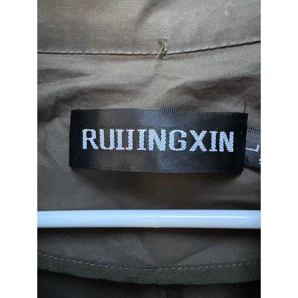 Olive Green Lightweight Raglan Trench Coat Oversized XL - Picture 3 of 8